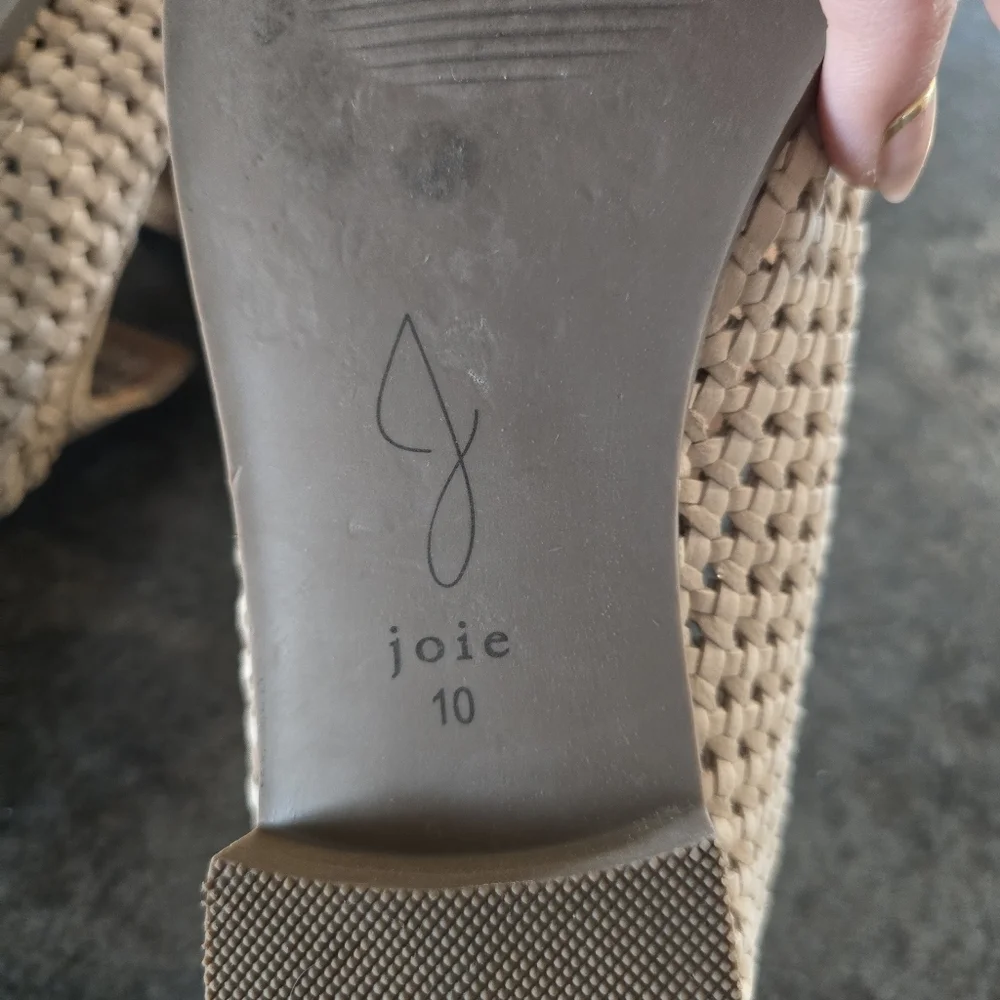 Joie Genuine Leather Woven Waffle Tan Loafers Almond Toe Flats Shoes
